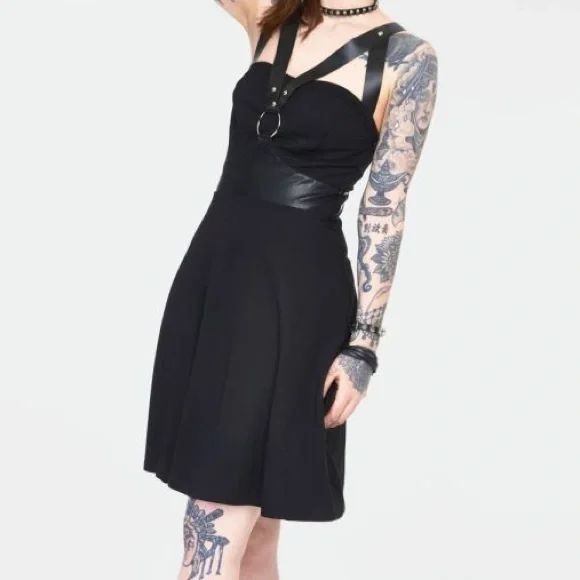 Black Sleeveless Release Me Skater Dress - Picture 2 of 11